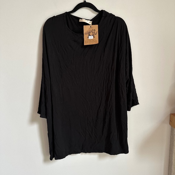 NWT Artists & Revolutionaries Black Bamboo Jersey Melrose Top - Picture 1 of 4